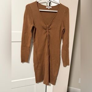 Madwell Tie-Front Ruched Bodycon Mini Dress